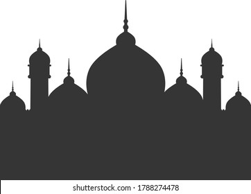 Vector Illustration Muslim Mosque Silhouette Stock Vector (Royalty Free ...