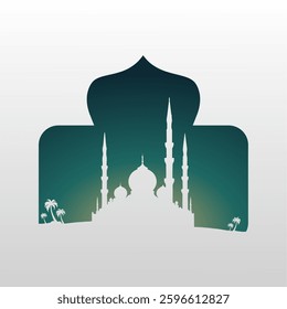 Islamic theme mosque silhouette vector