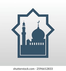 Islamic theme mosque silhouette vector