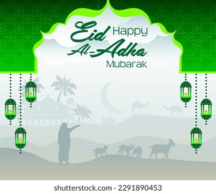 islamic theme poster for eid al adha mubarak
