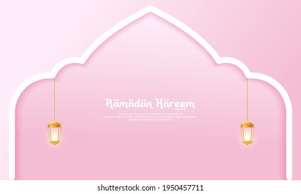 Islamic themed background, in white and pink, perfect for background, Islamic big event templates