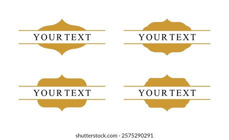 Islamic Title Borders Set with Gold Color - Flat Design - Editable Vector : Suitable for Islamic Theme and Other Graphic Related Assets.