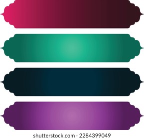 Islamic Tittle Banner Shape Design Element Vector Free Download.