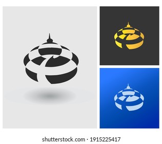 Islamic tournament logo mosque dome symbol for idea