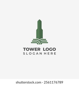 Islamic Tower Logo and Aesthetic Book for Mosques and Islamic Institutions