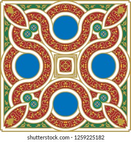 Islamic Traditional Pattern.Floral design in oriental style.
