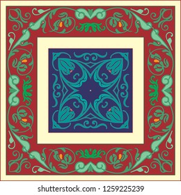 Islamic Traditional Pattern.Floral design in oriental style.