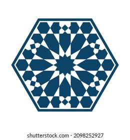 Islamic traditional rosettes for greetings cards decoration and design isolated on white backgrounds. Vector illustration.