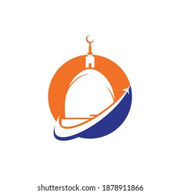 Islamic travel and tour vector logo design.