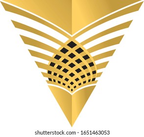 Diseño del logotipo del triángulo islámico para las empresas y los negocios de la arquitectura islámica  