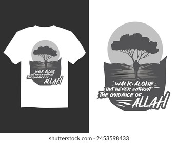 Islamic t-shirt and trendy design with typography, print, vector illustration. Global swatches.