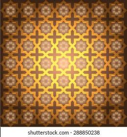 Islamic typical pattern in gold color.
