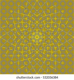 Islamic typical pattern in gold color.