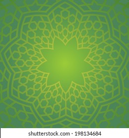 Islamic typical pattern in green color