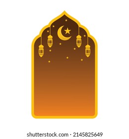 Islamic vector design with crescent moon, lantern and star decoration. Ramadan designs, eid mubarak, eid fitri, eid adha and islamic celebration designs. islamic background