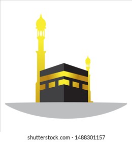 Islamic vector design kaaba in Mecca icon for Hajj  Vector illustration.