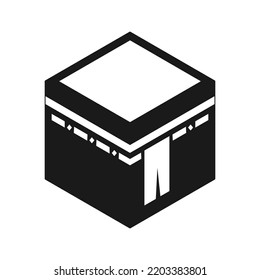 Islamic vector design kaaba in Mecca icon for Hajj and Ramadan or Eid. Travel and Destination Kabah Icon. Islamic illustration. suitable for kaaba logos and other islamic logos