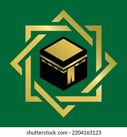 Islamic vector design kaaba in Mecca icon for Hajj and Ramadan or Eid. Travel and Destination Kabah Icon. Islamic illustration. suitable for kaaba logos and other islamic logos. MENA safe
