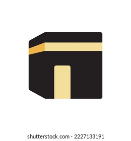 Islamic vector design kaaba in Mecca icon for Hajj and Ramadan or Eid.