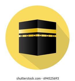 Islamic vector design kaaba in Mecca icon for Hajj and Ramadan or Eid. Vector illustration.