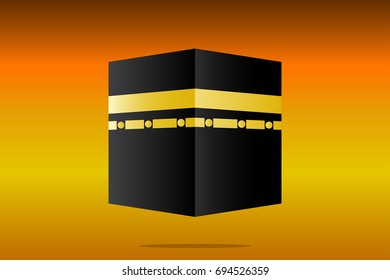 Islamic vector design kaaba in Mecca icon for Hajj and Ramadan or Eid. Vector illustration.