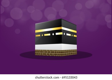 Islamic vector design kaaba in Mecca icon for Hajj and Ramadan or Eid. Vector illustration.