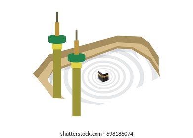 Islamic vector design kaaba in Mecca icon for Hajj and Ramadan or Eid. Vector illustration.