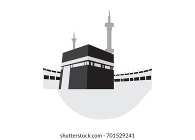 Islamic vector design kaaba in Mecca icon for Hajj and Ramadan or Eid. Vector illustration.