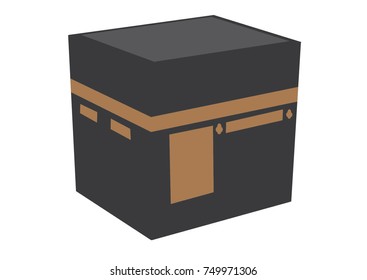 Islamic vector design kaaba in Mecca icon for Hajj and Ramadan or Eid. Vector illustration.