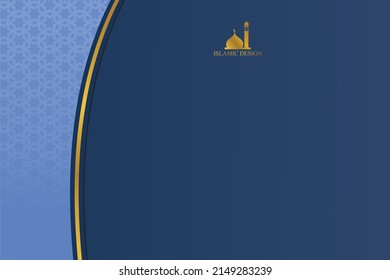 Islamic vector design navy blue color with mosque decoration and Islamic ornaments. suitable for the design of Eid Mubarak, Eid Al-Fitr, Ramadan, Eid Al Adha, Islamic celebrations. islamic background 