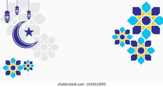 Islamic vector design on white background with crescent moon, lantern and star ornaments. eid mubarak, eid fitri, ramadan, eid adha designs. Islamic background design, Islamic celebration design
