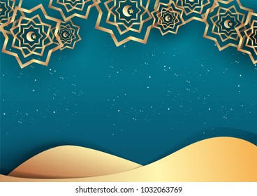 Islamic vector design Ramadan kareem greeting card template with arabic pattern - Translation of text : Eid Mubarak - Blessed festival.elegant Greeting card template islamic vector design for muslim