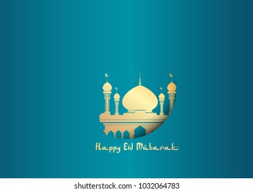 Islamic vector design Ramadan kareem greeting card template with arabic pattern - Translation of text : Eid Mubarak - Blessed festival.elegant Greeting card template islamic vector design for muslim
