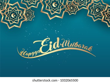 Islamic vector design Ramadan kareem greeting card template with arabic pattern - Translation of text : Eid Mubarak - Blessed festival.elegant Greeting card template islamic vector design for muslim