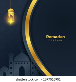 Islamic vector design for Ramadan Kareem greeting card banner background