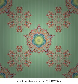 Islamic vector design. Seamless pattern in red and blue colors. Oriental ornament for textile print, printing or fabric.