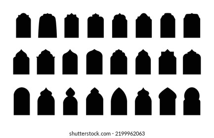 Islamic vector door and window shape arabic vector door and window