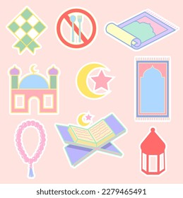 Islamic Vector Element With Pastel Color