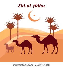Islamic Vector with Golden Mosque, Crescent Moon, and Arabic Patterns for Ramadan Eid