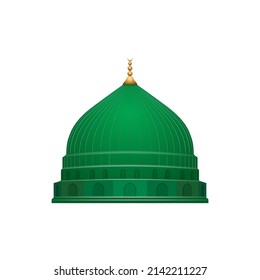 Islamic Vector Green Dome Of The Prophet Mosque