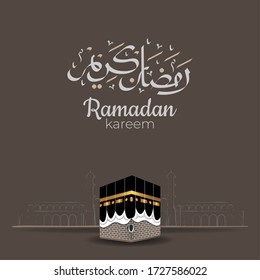 Islamic Vector for hajj mabroor in Mecca Saudi Arabia, mean ( greetings of Eid Al-Fitr - Blessed eid ) for Eid Adha Mubarak - Islamic background with traditional ornament - hajj ritual