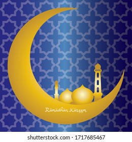 Ilustración vectorial islámica de forma mezquita. Concepto de temporada festiva de Ramadán.