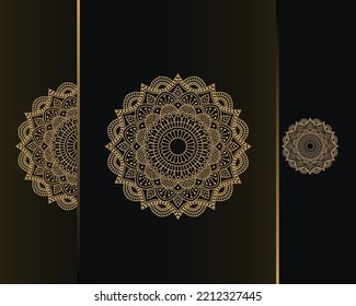 Islamic Vector Luxury Mandala Modern Pattern Design,  Abstract Graphic Art Background Ornament, Invitation Card Decoration Gold Color Weeding Style 