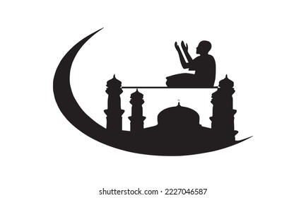 islamic vector mosque logo turn to Allah