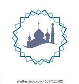 islamische Vektormoschee auf weißem Hintergrund