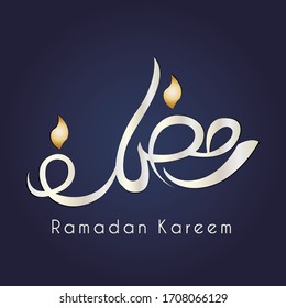 Islamic vector Ramadan Kareem with candle concept