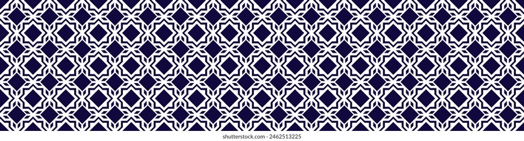 Islamic vector seamless pattern. Repeated arab background. Islam decorative template banner. Geometric backdrop in eastern style for textile and fabric prints and designs, arabic holidays decoration