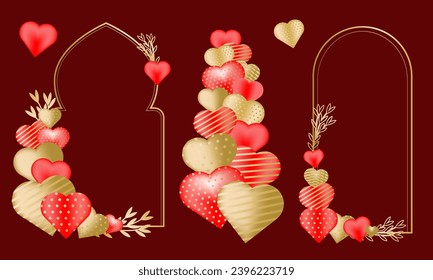 Islamic vector shape of a window or door arch. Ramadan kareem silhouette icon. Love princess mirror. Valentines zen arch