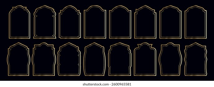 Islamic vector window or door. Decorative window shape outline design. vector illustration