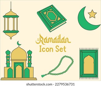 Islamische Vektorgrafiken Ramadan-Symbol-Set